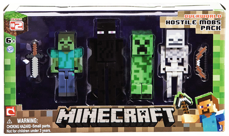 Minecraft 3-Inch Action Figure Pack - Hostile Mobs