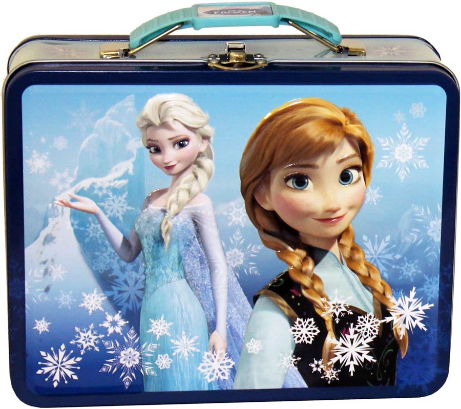 Frozen Embossed Large Lunch Box - Anna Elsa Blue