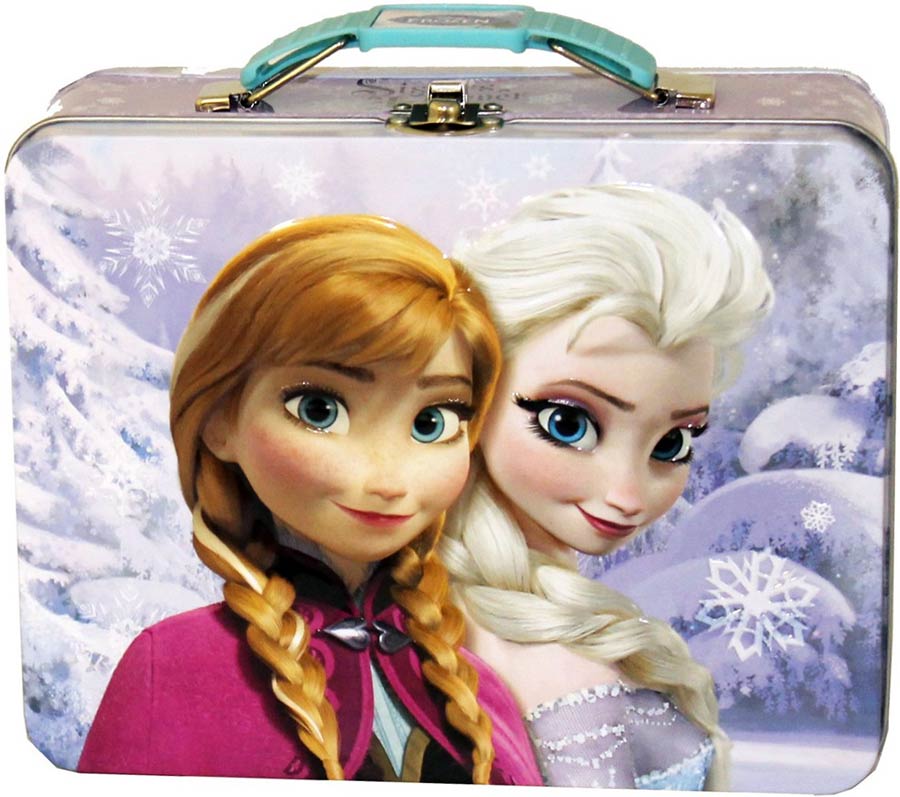 Frozen Embossed Large Lunch Box - Anna Elsa Snow Covered Trees