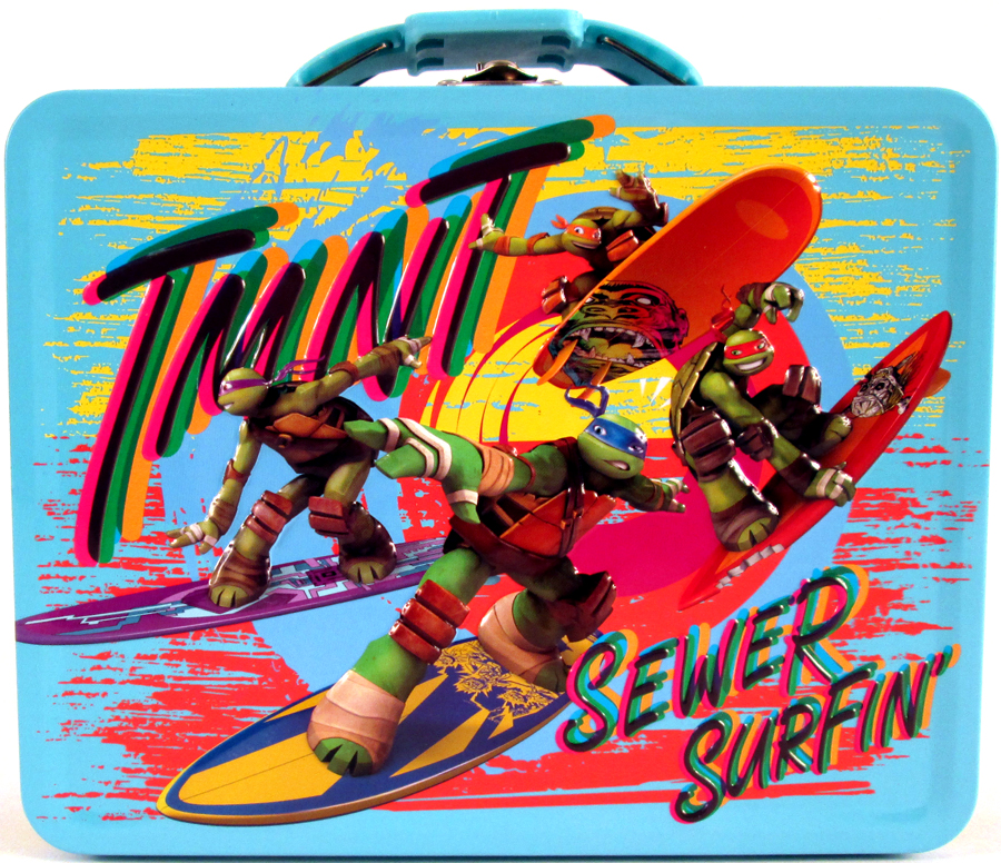Teenage Mutant Ninja Turtles Embossed Large Lunch Box - TMNT Sewer Surfin