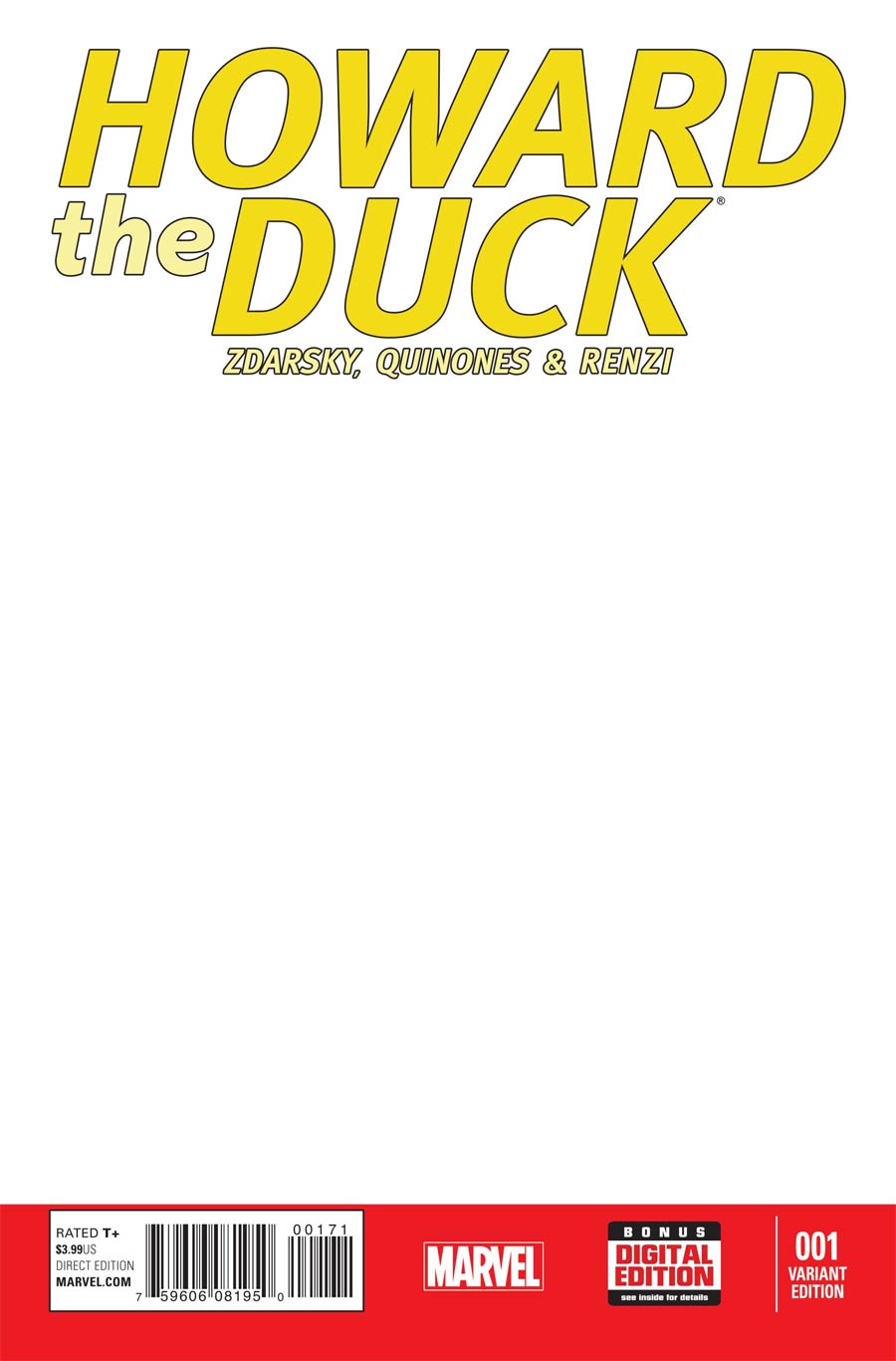 Howard The Duck Vol 4 #1 Cover D Variant Blank Cover