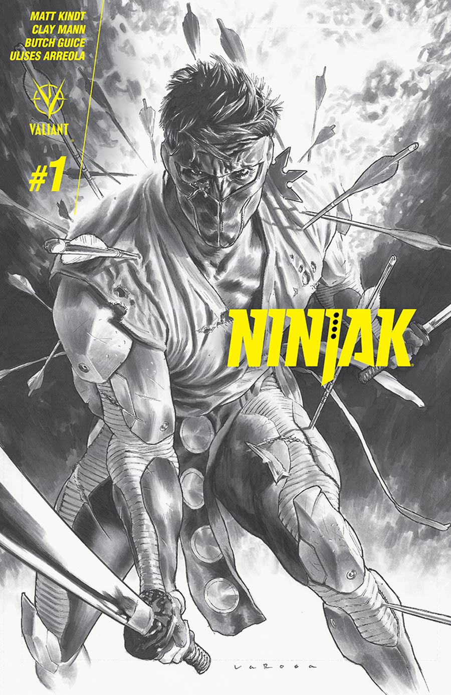 Ninjak Vol 3 #1 Cover I Incentive Lewis LaRosa Black & White Cover