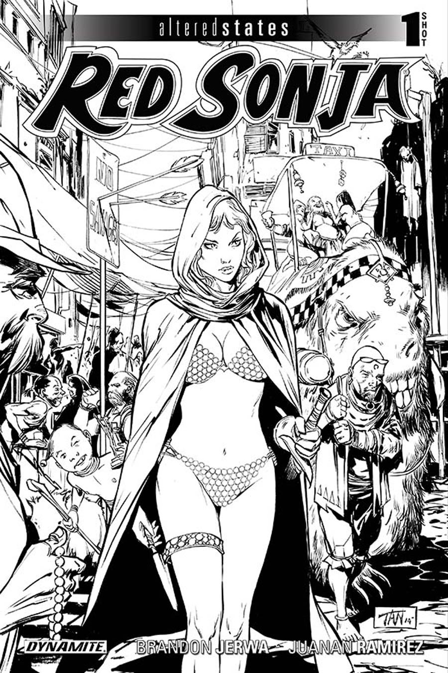 Altered States Red Sonja One Shot Cover B Incentive Billy Tan Black & White Cover