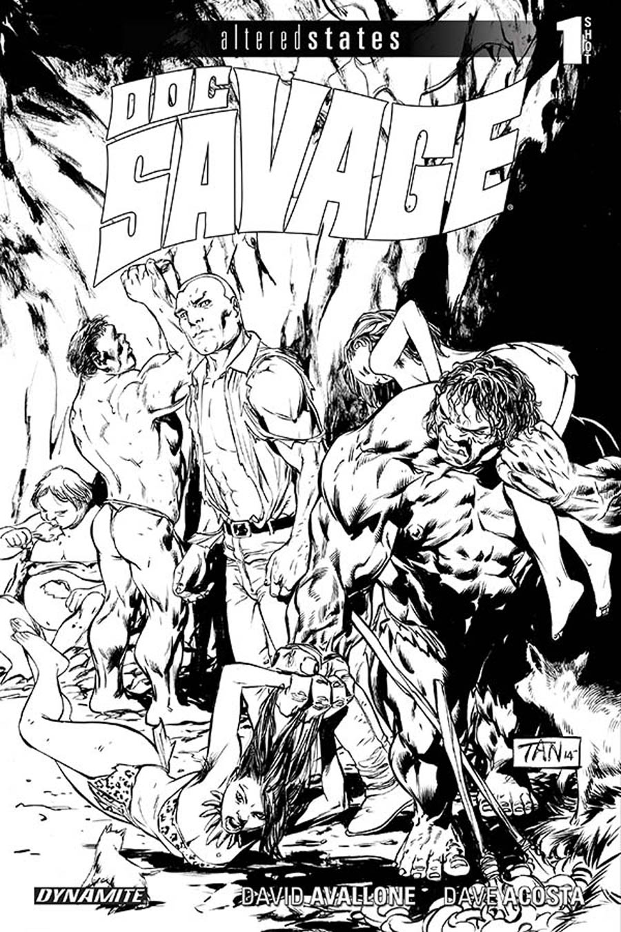 Altered States Doc Savage One Shot Cover B Incentive Billy Tan Black & White Cover