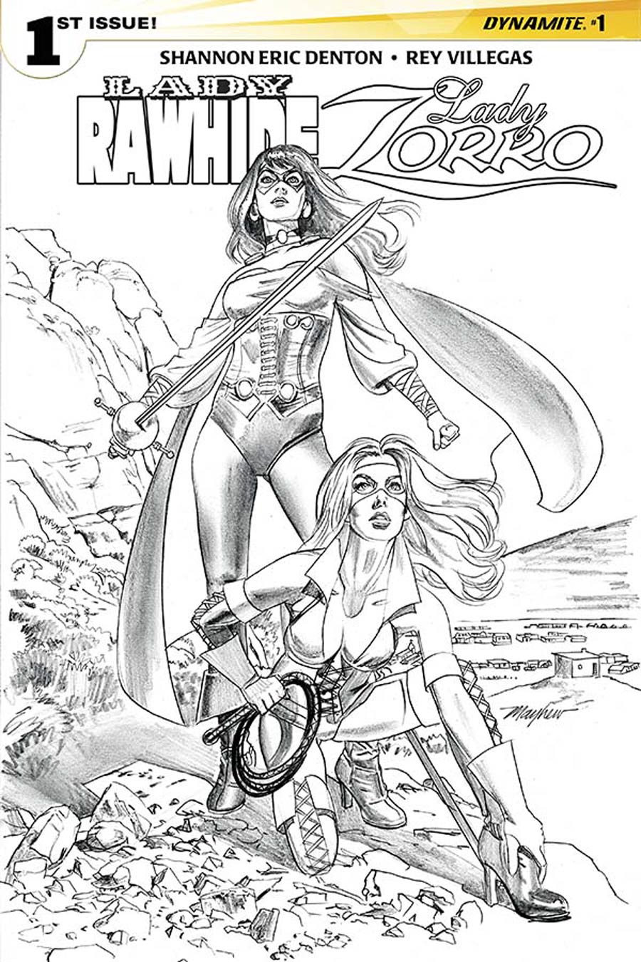 Lady Rawhide Lady Zorro #1 Cover B Incentive Mike Mayhew Black & White Cover