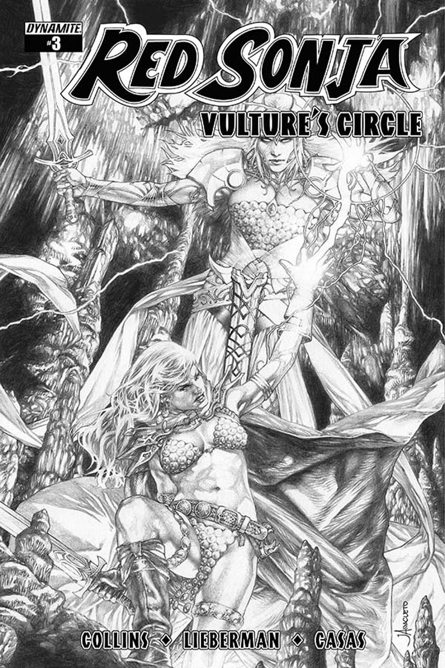 Red Sonja Vultures Circle #3 Cover D Incentive Jay Anacleto Black & White Cover