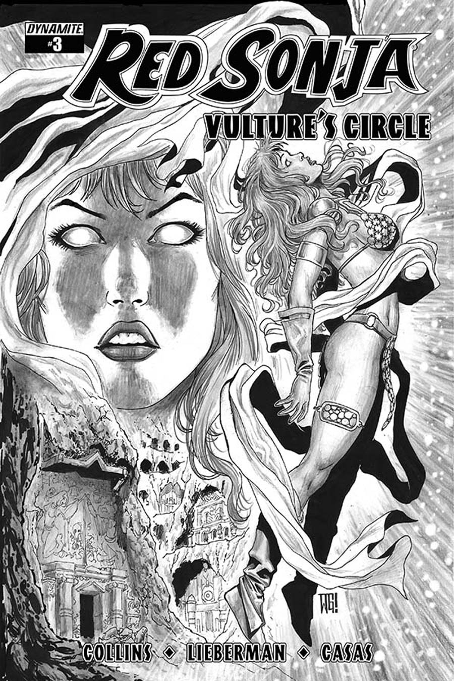 Red Sonja Vultures Circle #3 Cover E Incentive Walter Geovani Black & White Cover