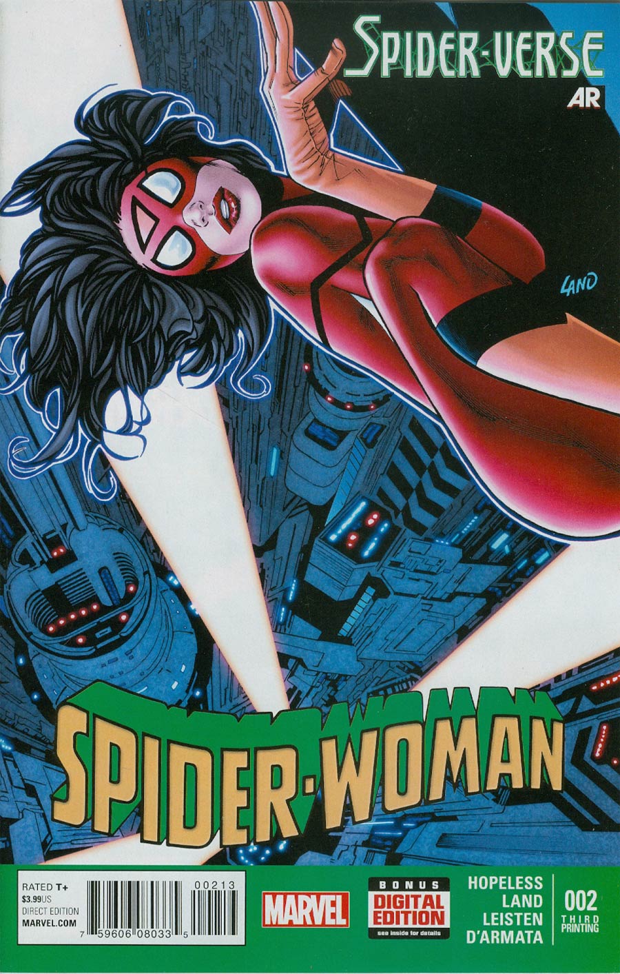 Spider-Woman Vol 5 #2 Cover E 3rd Ptg Greg Land Variant Cover (Spider-Verse Tie-In)