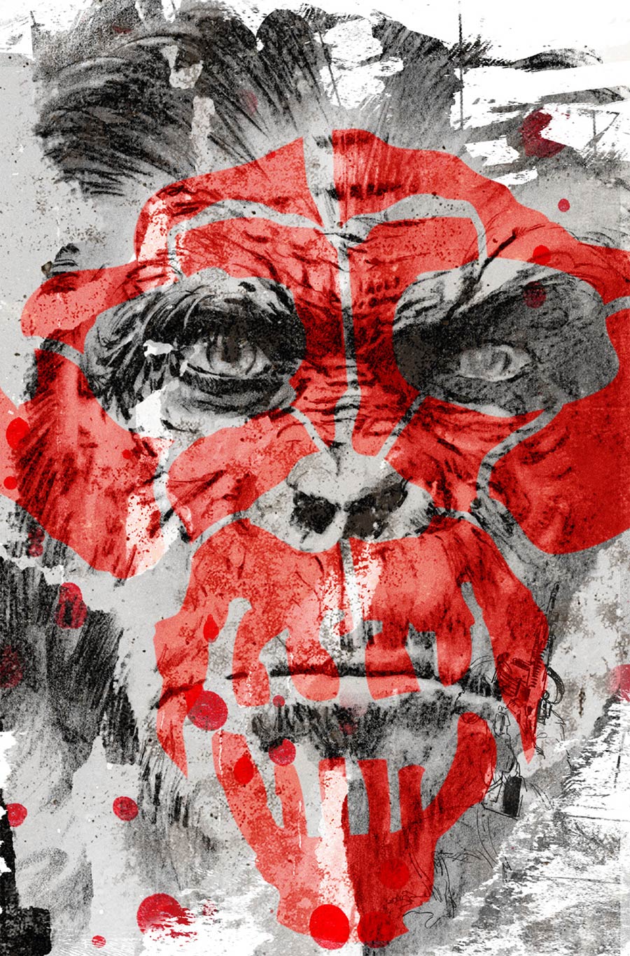 Dawn Of The Planet Of The Apes #5 Cover B Incentive Koba Graffiti Design Virgin Variant Cover