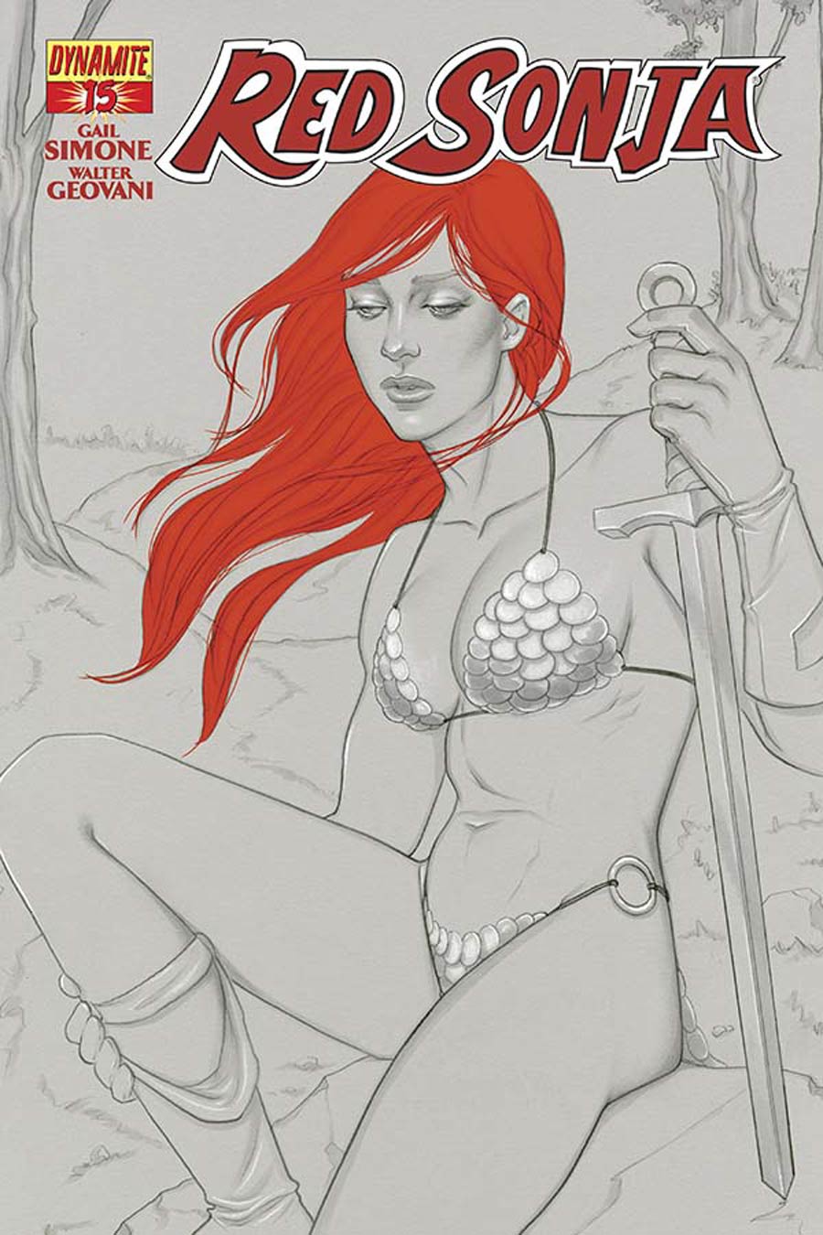 Red Sonja Vol 5 #15 Cover E Incentive Jenny Frison Black & White Cover