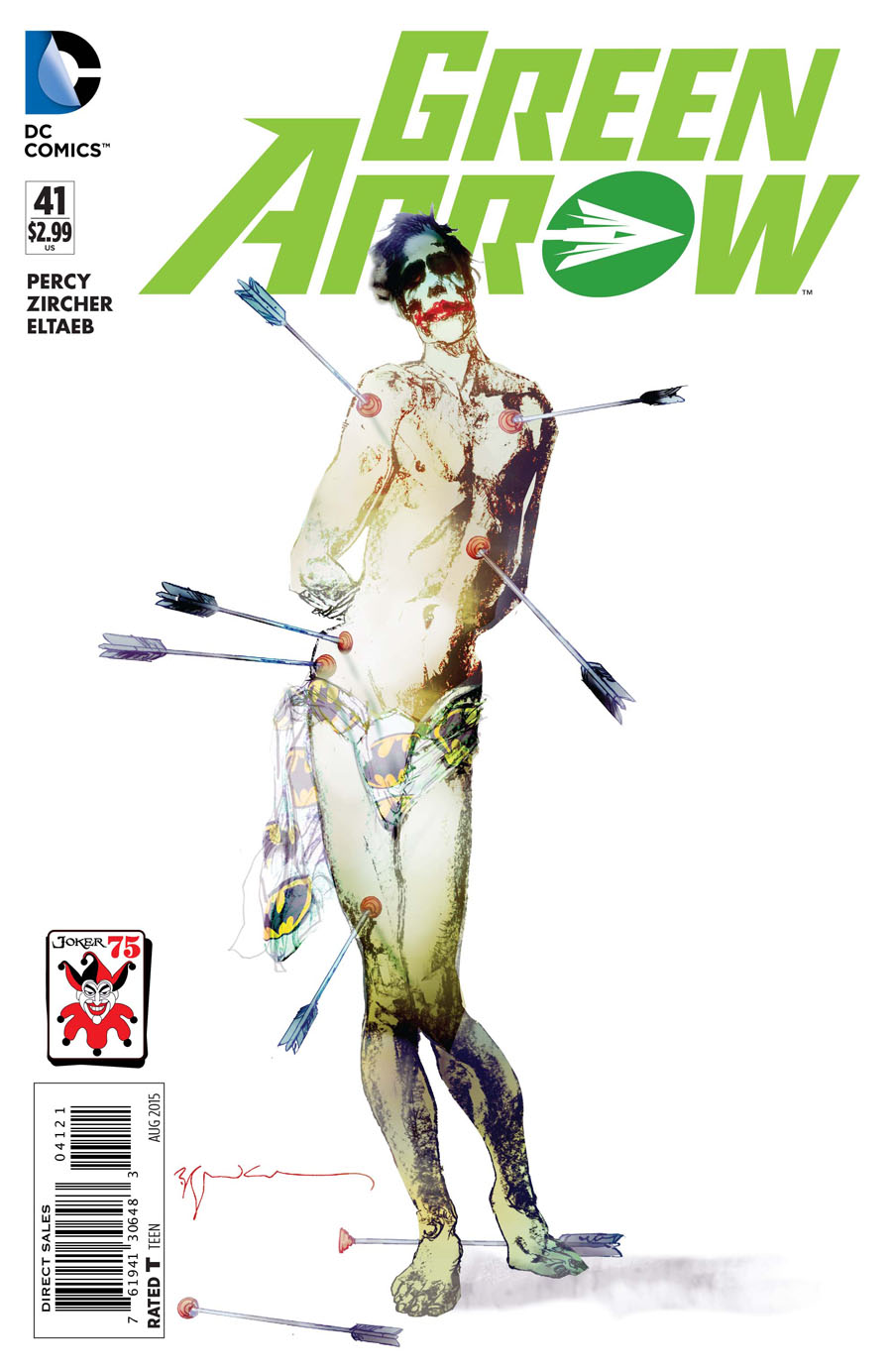 Green Arrow Vol 6 #41 Cover B Variant Bill Sienkiewicz The Joker 75th Anniversary Cover