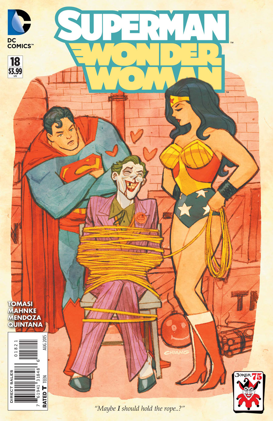 Superman Wonder Woman #18 Cover B Variant Cliff Chiang The Joker 75th Anniversary Cover