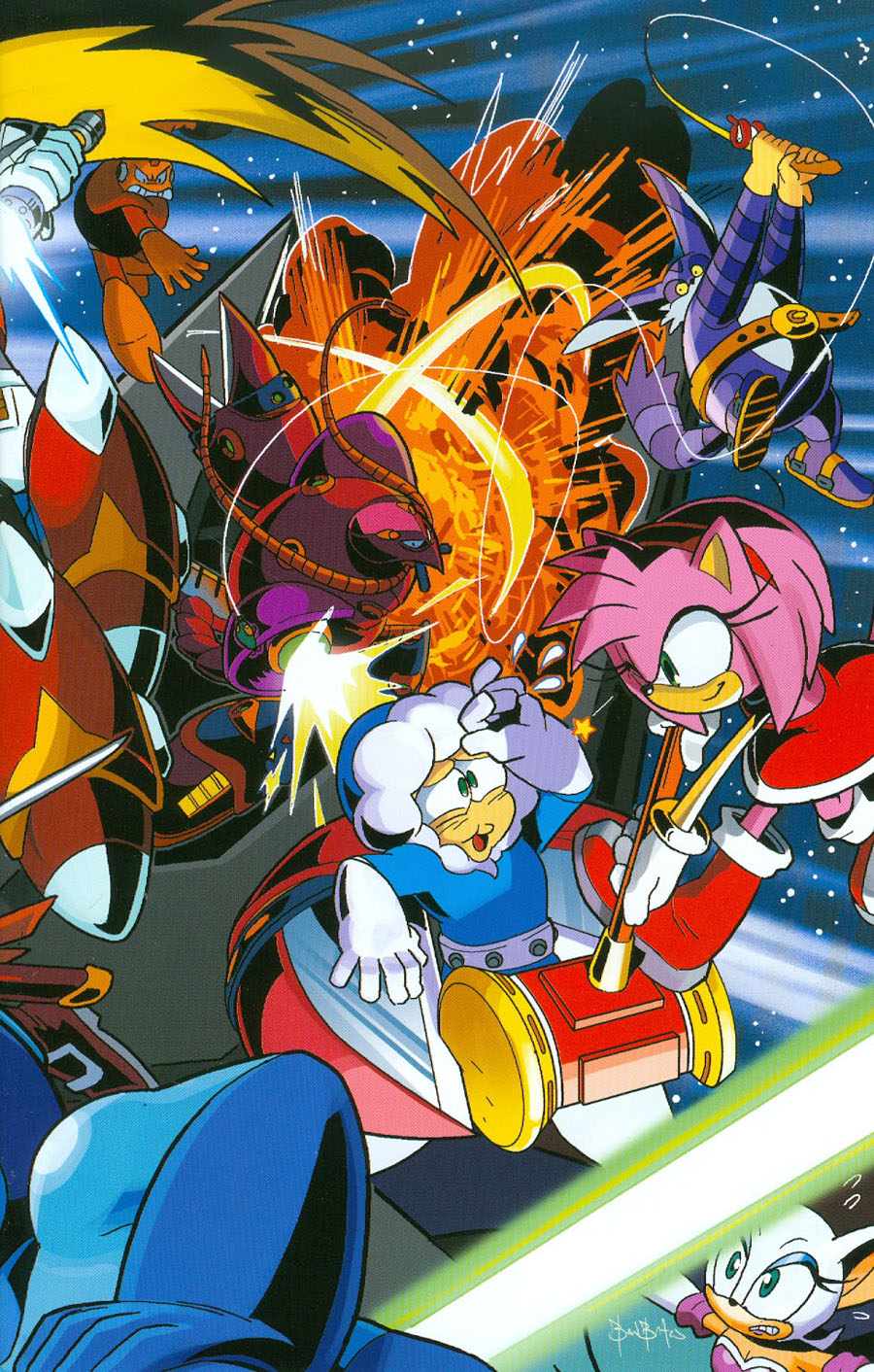 Mega Man Vol 2 #50 Cover F Variant Ben Bates Epic Connecting Poster Part 4 Cover (Worlds Unite Part 4)