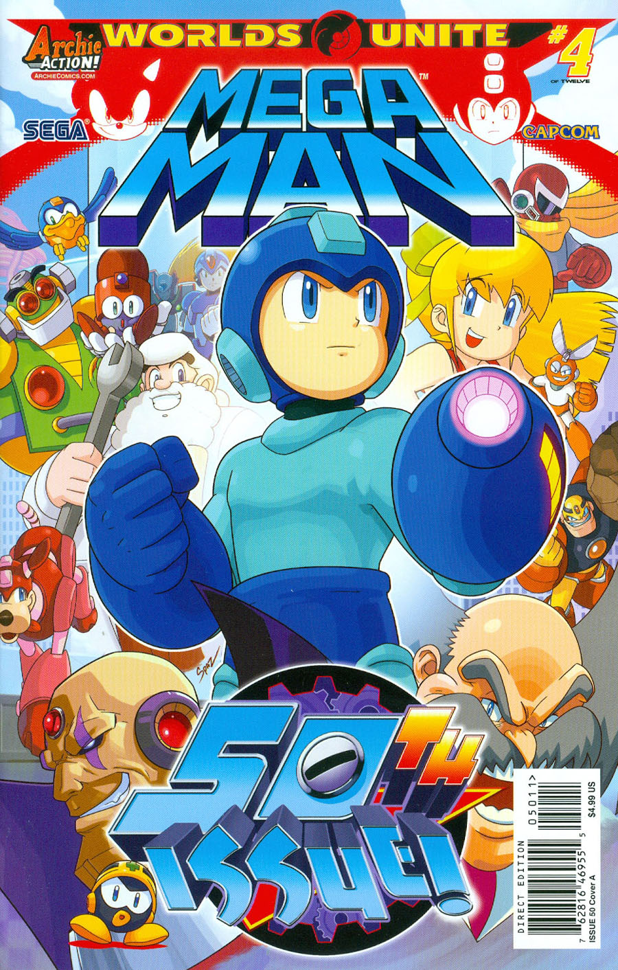 Mega Man Vol 2 #50 Cover A Regular Patrick Spaz Spaziante Wraparound Cover (Worlds Unite Part 4)