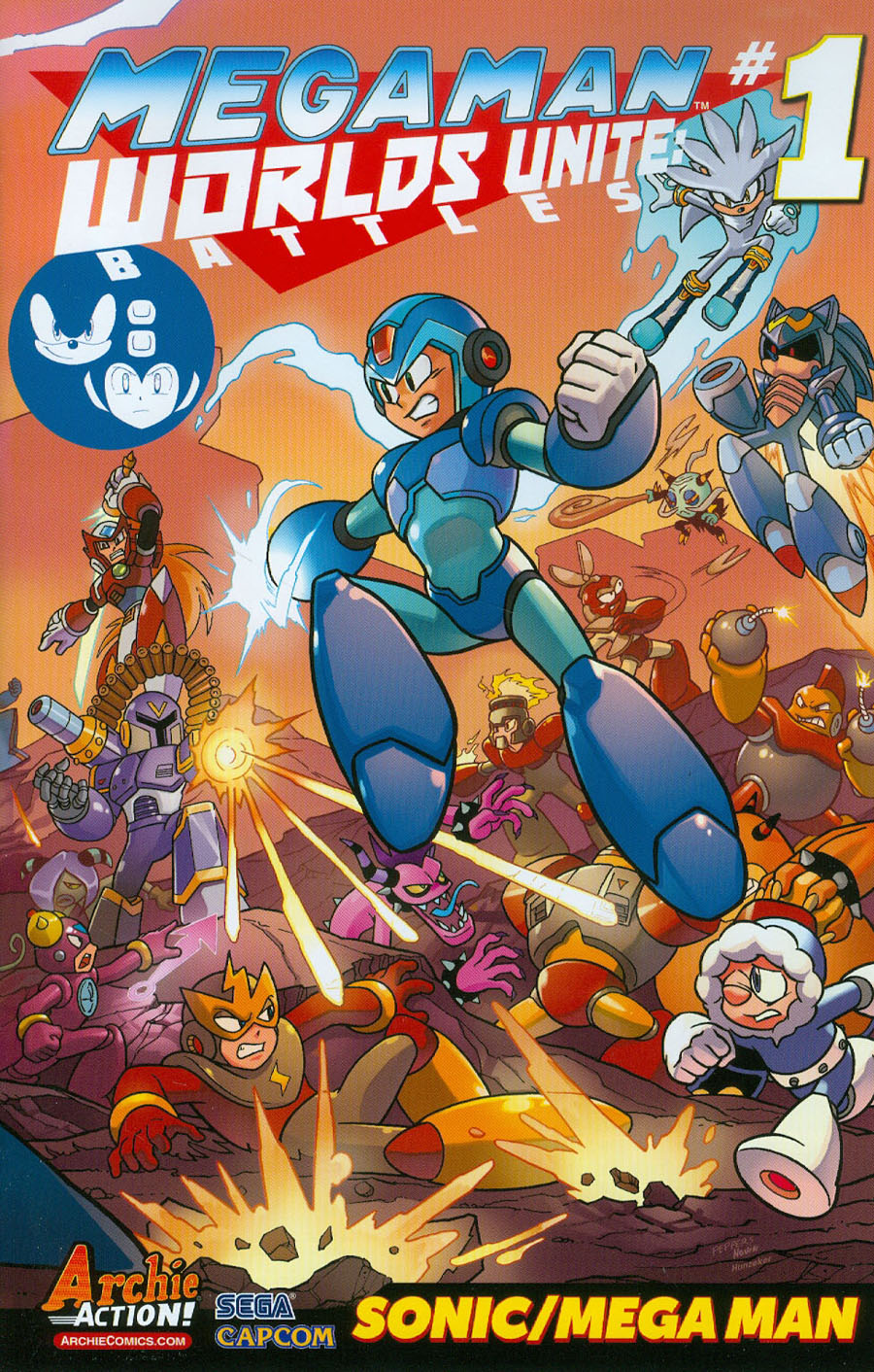 Mega Man Worlds Unite Battles #1 Cover A Regular Jamal Peppers Color Cover (Worlds Unite Tie-In)