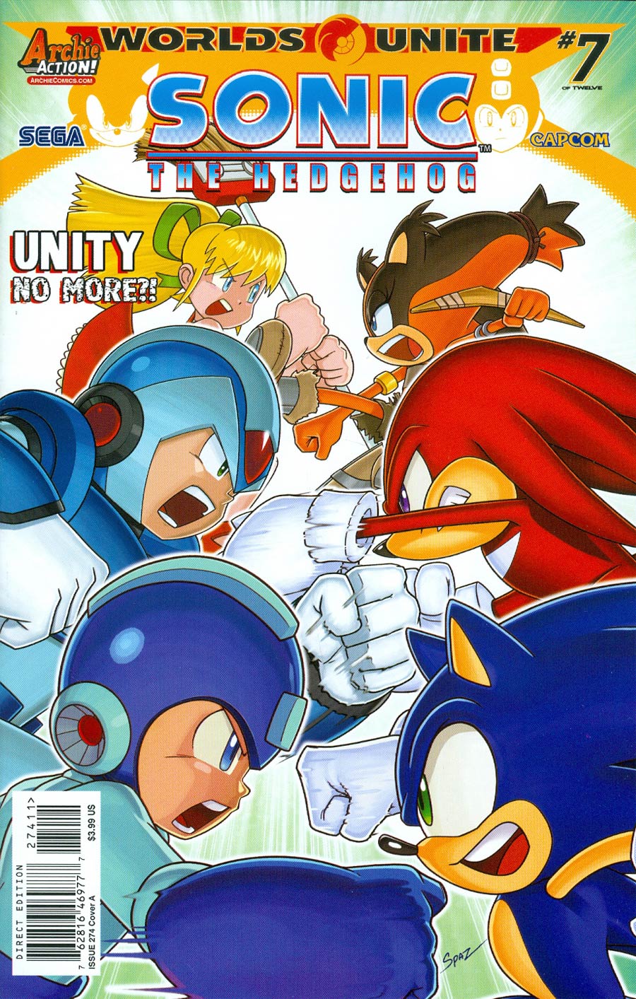 Sonic The Hedgehog Vol 2 #274 Cover A Regular Patrick Spaz Spaziante Cover (Worlds Unite Part 7)