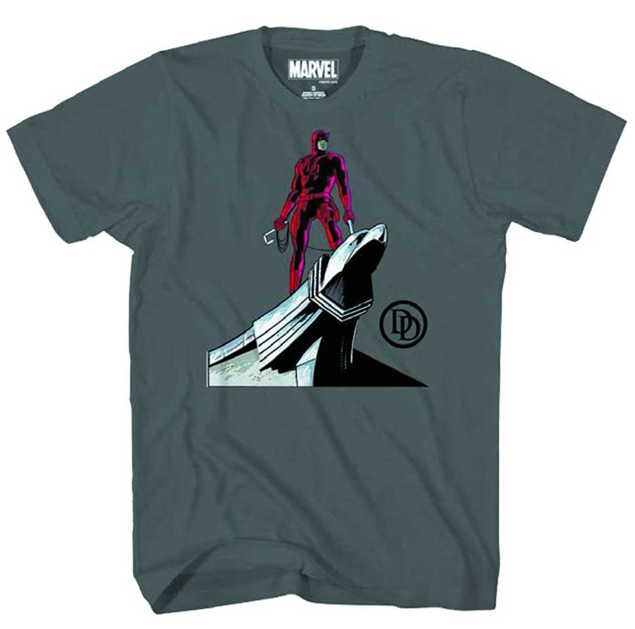 Daredevil Gargoyle Previews Exclusive Charcoal T-Shirt Large