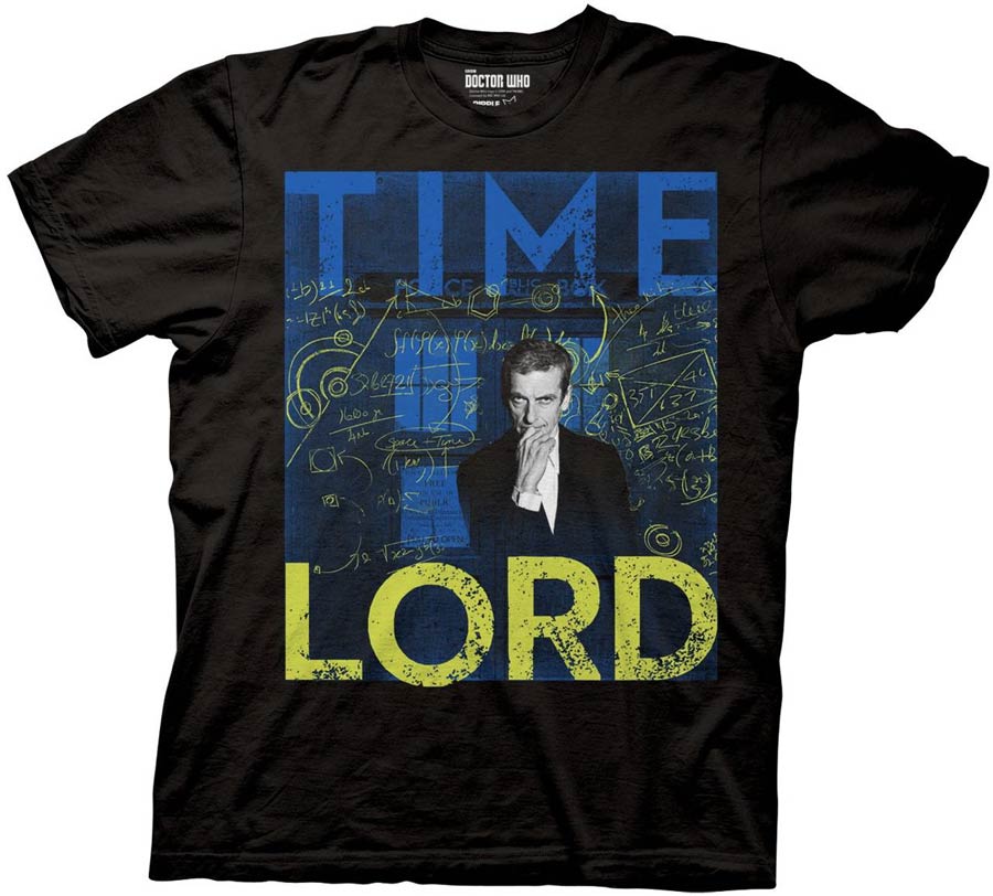 Doctor Who Time Lord Primary Black T-Shirt Large