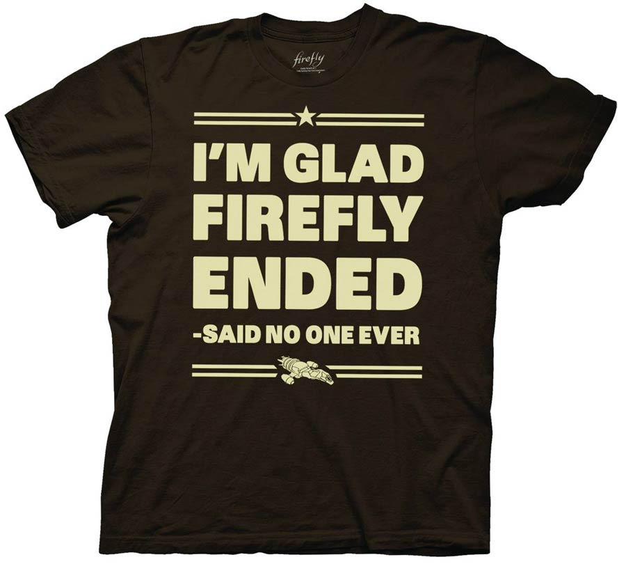 Firefly Glad Ended Brown T-Shirt Large