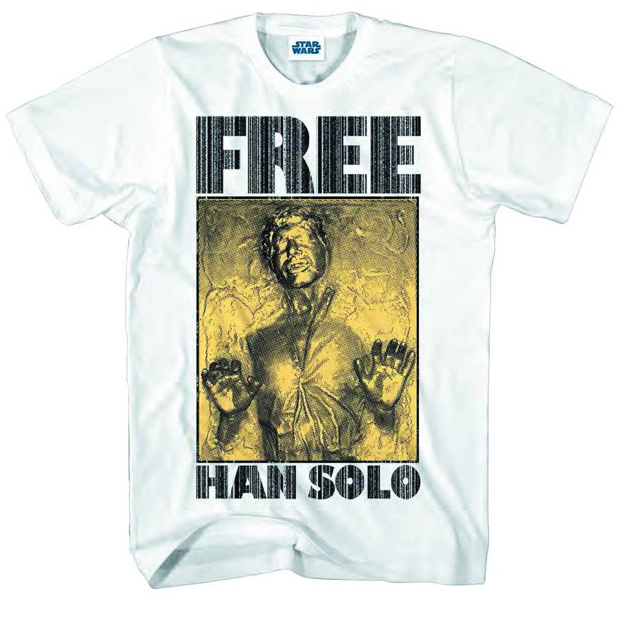 Star Wars Free Han Solo Previews Exclusive White T-Shirt Large