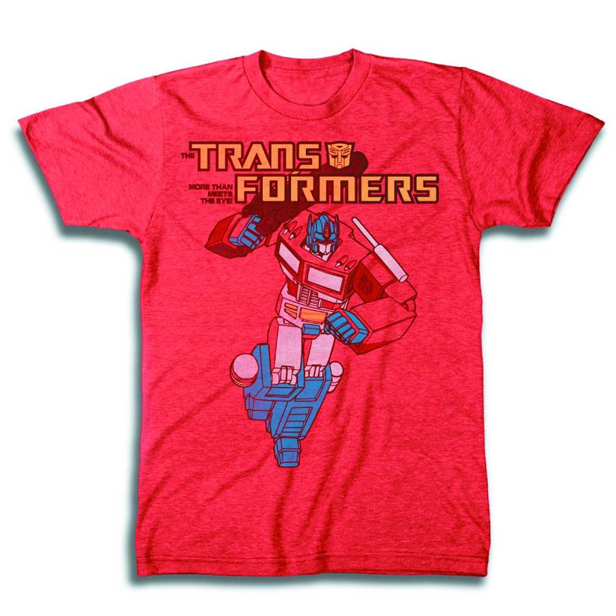 Transformers Optimus Prime Red Heather T-Shirt Large
