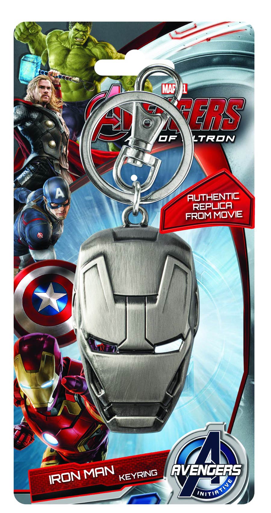 Avengers Age Of Ultron Pewter Keyring - Iron Man Face