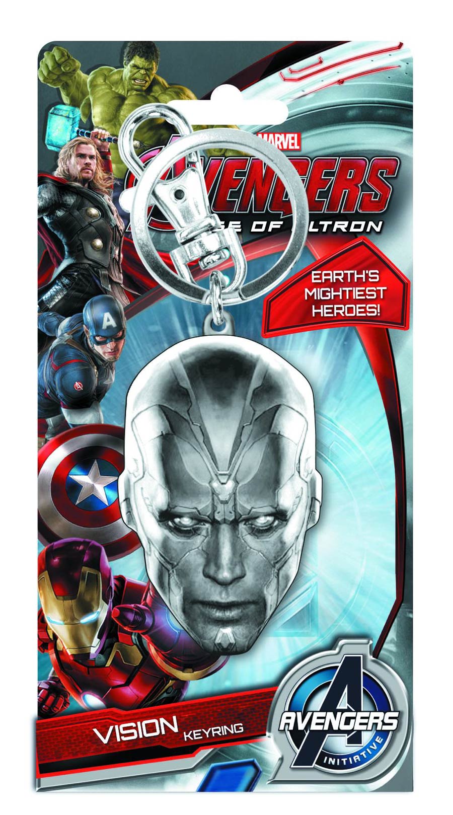 Avengers Age Of Ultron Pewter Keyring - Vision Face