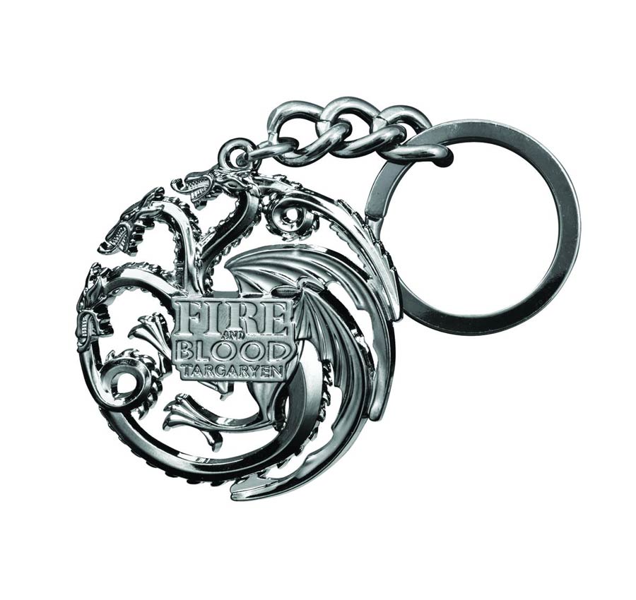 Game Of Thrones Targaryen Gunmetal Finish Keychain