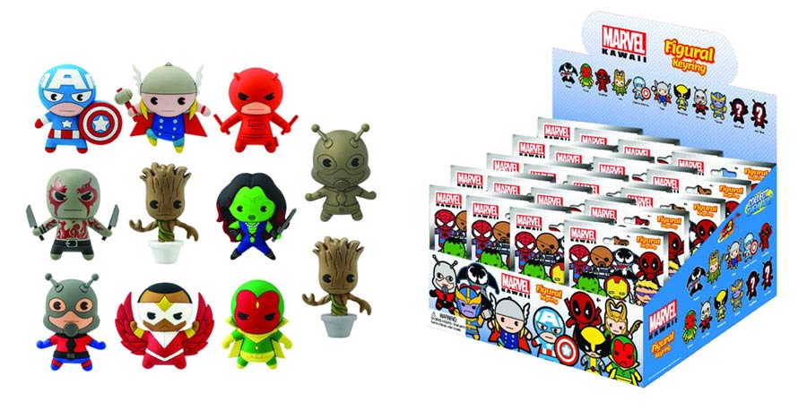 Marvel Laser Cut Figural Keyring Series 2 Blind Mystery Box 24-Piece Display
