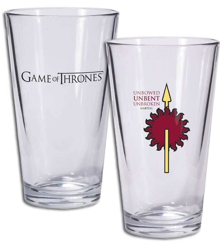 Game Of Thrones Pint Glass - Martell Sigil