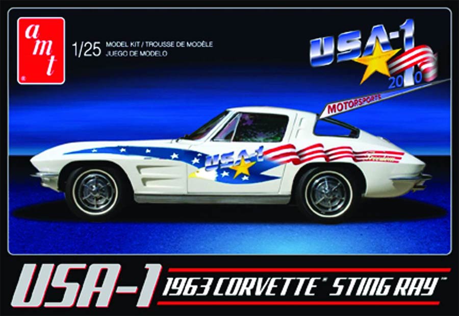 USA-1 1963 Chevy Corvette 1/25 Scale Model Kit