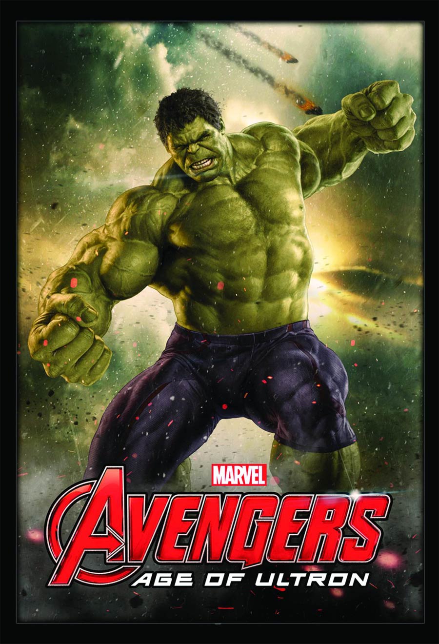 Avengers Age Of Ultron Framed Textured Poster - Hulk