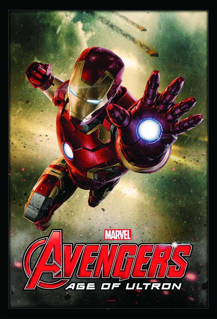 Avengers Age Of Ultron Framed Textured Poster - Iron Man