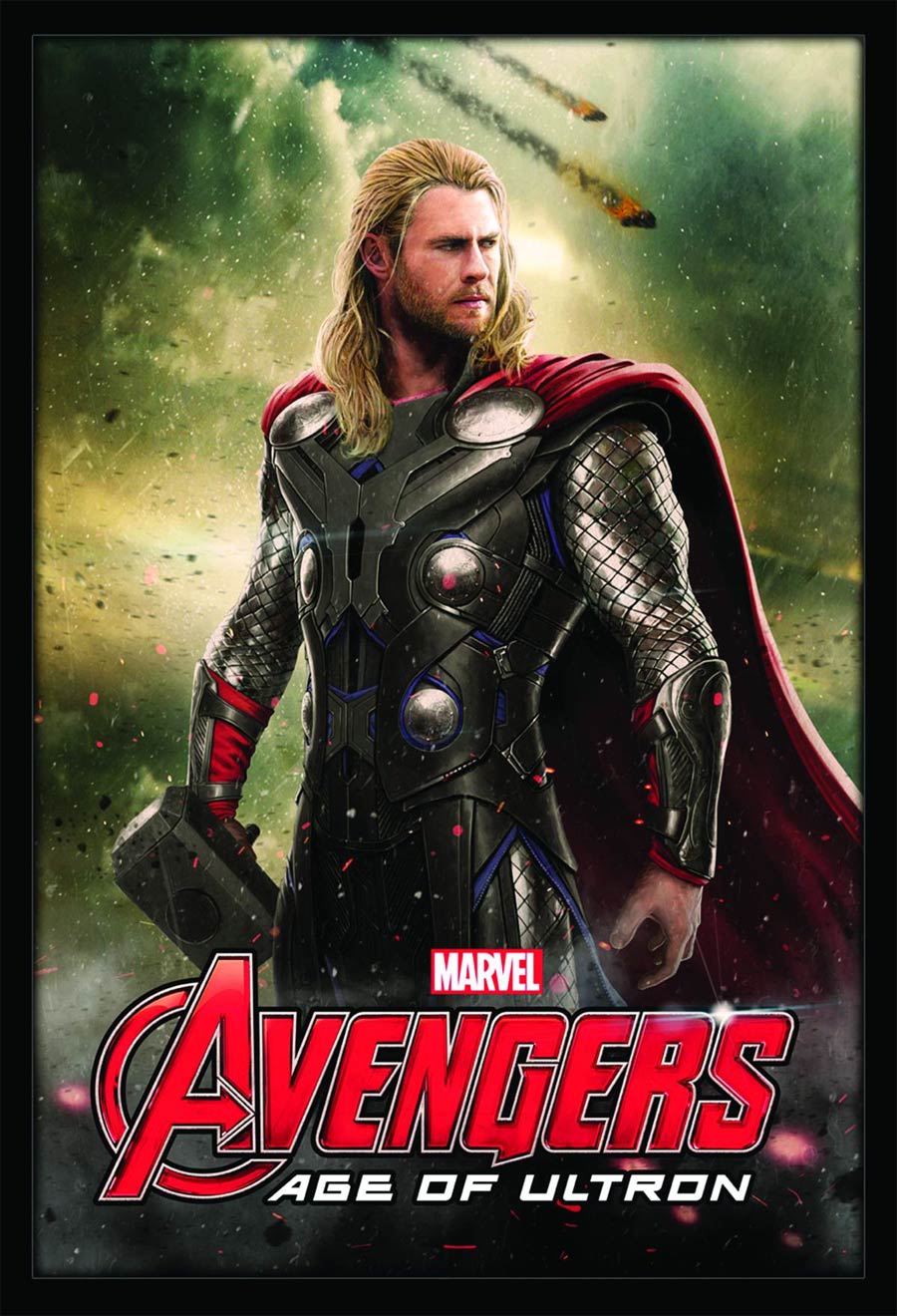 Avengers Age Of Ultron Framed Textured Poster - Thor