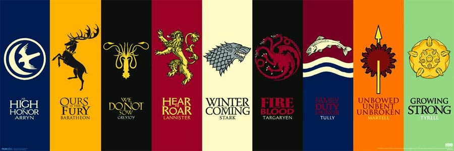 Game Of Thrones House Sigils 12x36 Poster