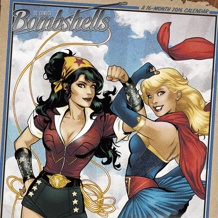 DC Bombshells 2016 12x12-inch Wall Calendar