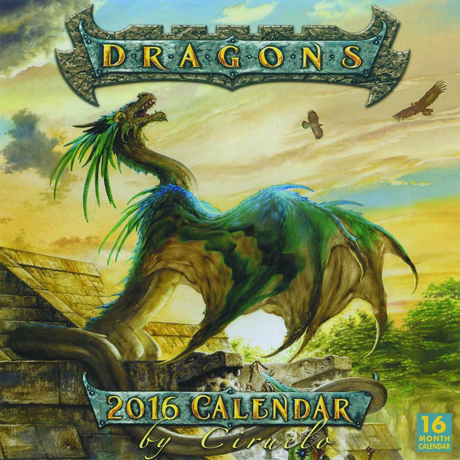 Dragons By Ciruelo 2016 16-Month Wall Calendar