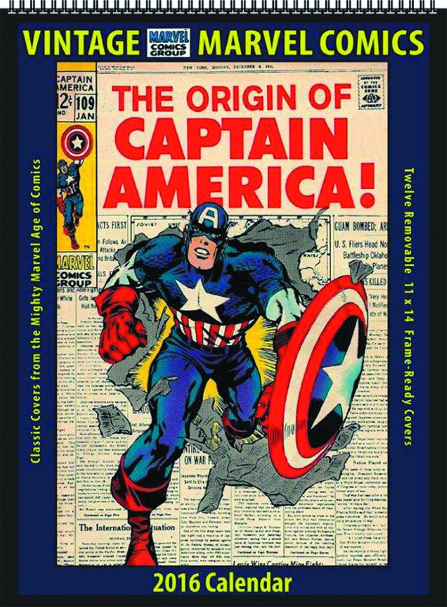Vintage Marvel Comics 2016 12-Month Wall Calendar