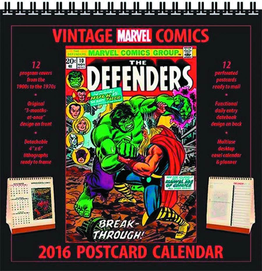 Vintage Marvel Comics 2016 Desktop Calendar