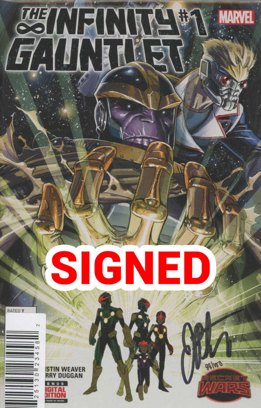 Infinity Gauntlet Vol 2 #1 Cover E DF Signed By Jim Starlin (Secret Wars Warzones Tie-In)