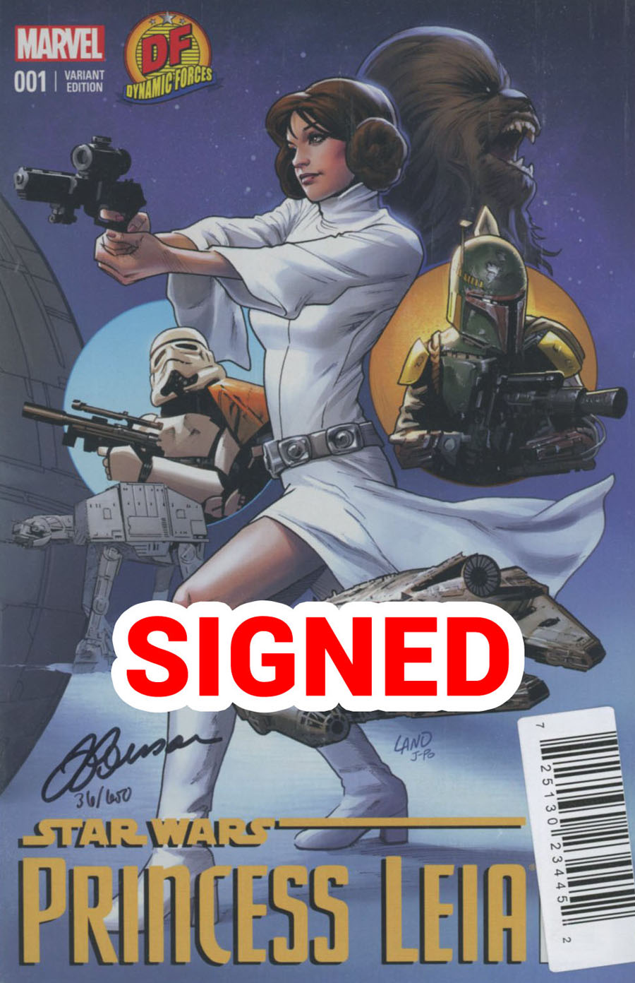 Princess Leia #1 Cover Z-F DF Exclusive Signature Trilogy Set Signed By Justin Ponsor