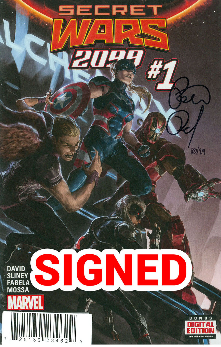 Secret Wars 2099 #1 Cover C DF Signed By Peter David (Secret Wars Warzones Tie-In)