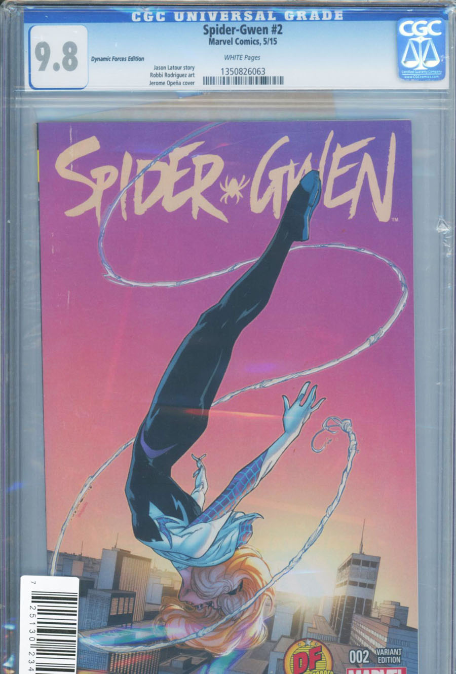 Spider-Gwen #2 Cover J DF Exclusive Jerome Opena Variant Cover CGC Graded