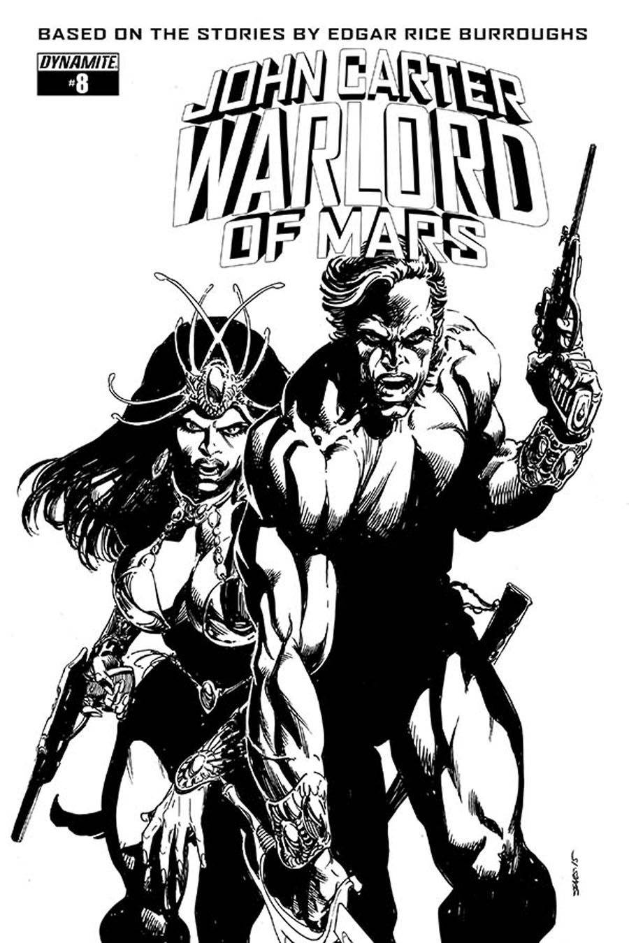 John Carter Warlord Of Mars Vol 2 #8 Cover E Incentive Bart Sears Black & White Cover