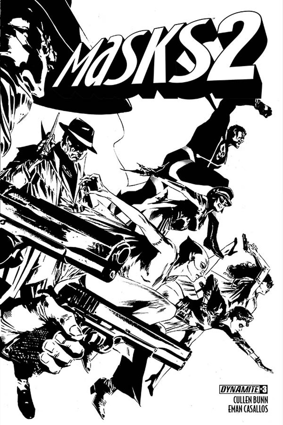 Masks 2 #3 Cover E Incentive Butch Guice Black & White Cover