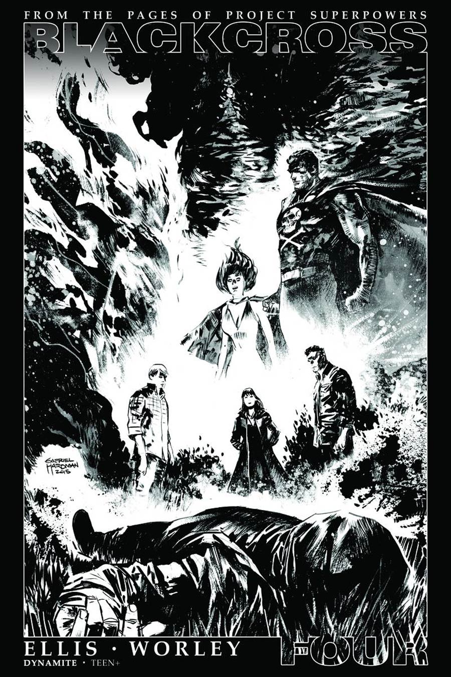 Project Superpowers Blackcross #4 Cover G Incentive Gabriel Hardman Black & White Cover
