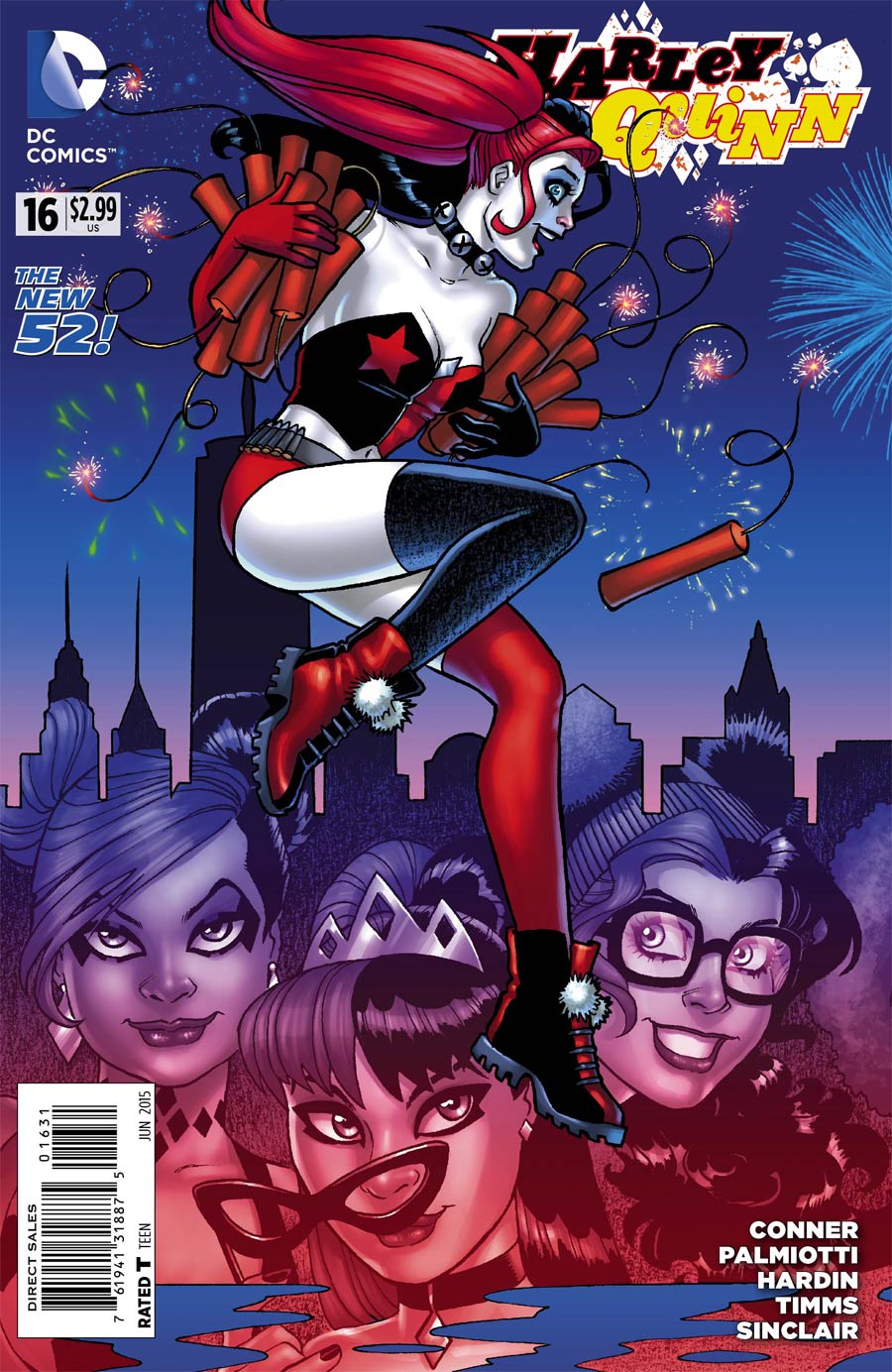 Harley Quinn Vol 2 #16 Cover C Incentive Amanda Conner Left Hand Variant Cover