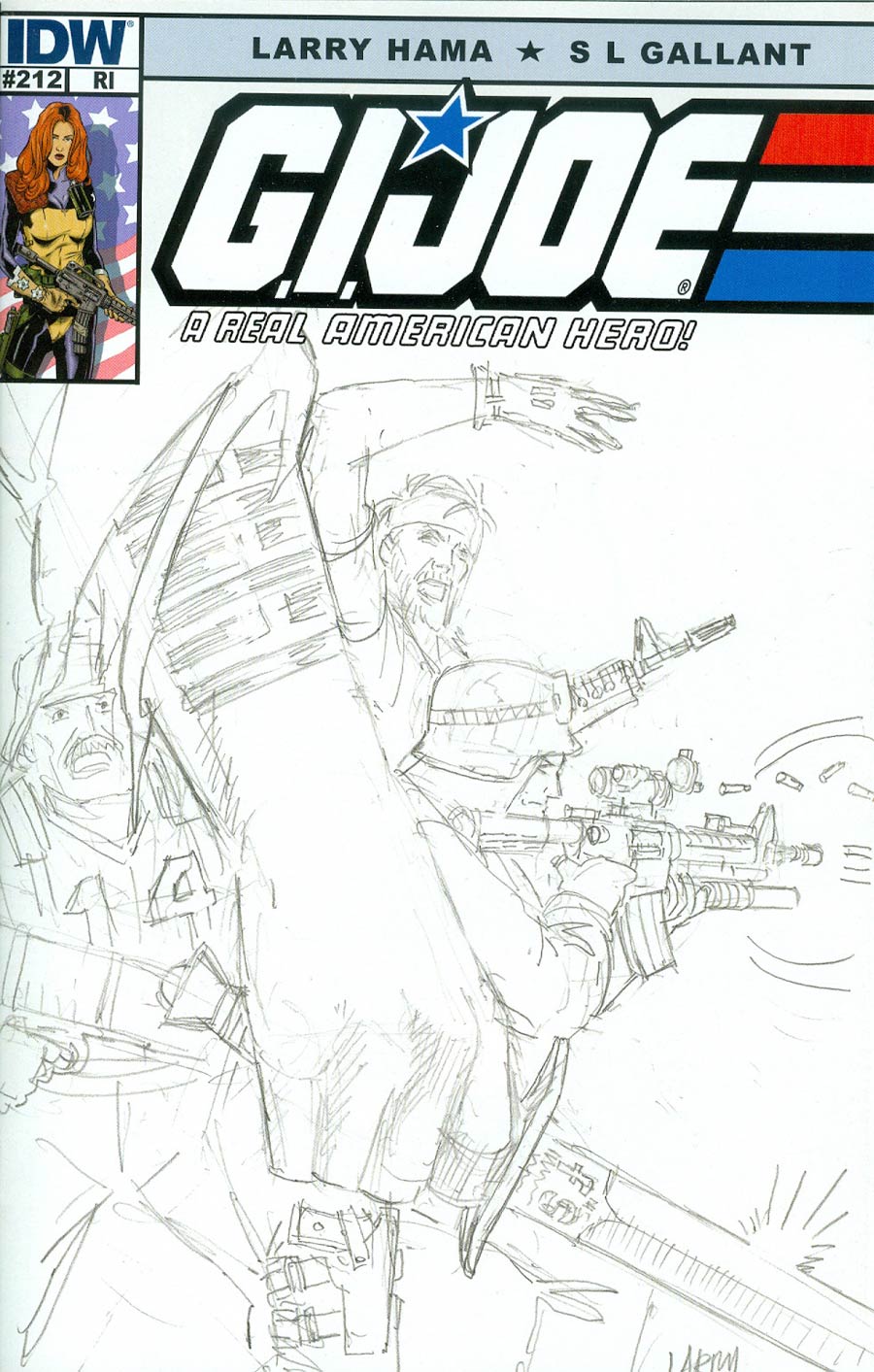 GI Joe A Real American Hero #212 Cover C Incentive Larry Hama Sketch Variant Cover