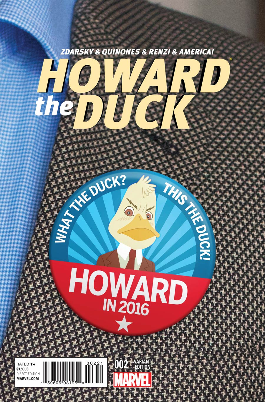 Howard The Duck Vol 4 #2 Cover B Incentive Chip Zdarsky Vote Howard Variant Cover