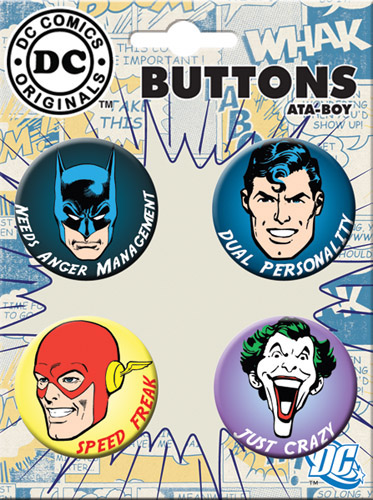 DC Comics 1.25-inch Button - Batman Superman Flash Joker (81632BT4)